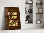 Cottage-kitchen typography cinematic glass wall art in private library reading nook