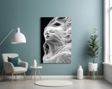 Ethereal muse cinematic glass wall art in poetry-room nook
