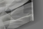 Tulle-veil muse cinematic glass wall art in wellness clinic