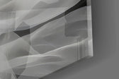 Tulle-veil muse cinematic glass wall art in wellness clinic