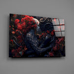 Gothic romance fantasy cinematic glass wall art in feminine-luxe boudoir