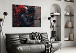 Beauty-and-Beast cinematic glass wall art in couples' suite