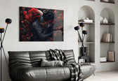 Beauty-and-Beast cinematic glass wall art in couples' suite