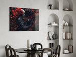 Sea-creature lovers cinematic glass wall art over modern dining sideboard