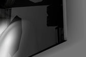 Anemone-mask muse cinematic glass wall art in wellness clinic
