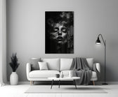 Symbolist Symbolism cinematic glass wall art in heritage stairwell