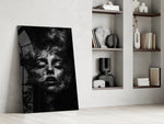 Digital-fantasy smoke cinematic glass wall art in private library reading nook
