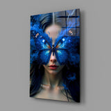 Fashion editorial fantasy cinematic glass wall art in feminine-luxe boudoir