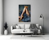 Magritte surrealism cinematic glass wall art in heritage stairwell