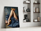 Royal glamour cinematic glass wall art in private library reading nook