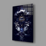 Occult tarot cinematic glass wall art in witch's-altar room
