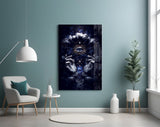 Cosmic mystic cinematic glass wall art in creative studio