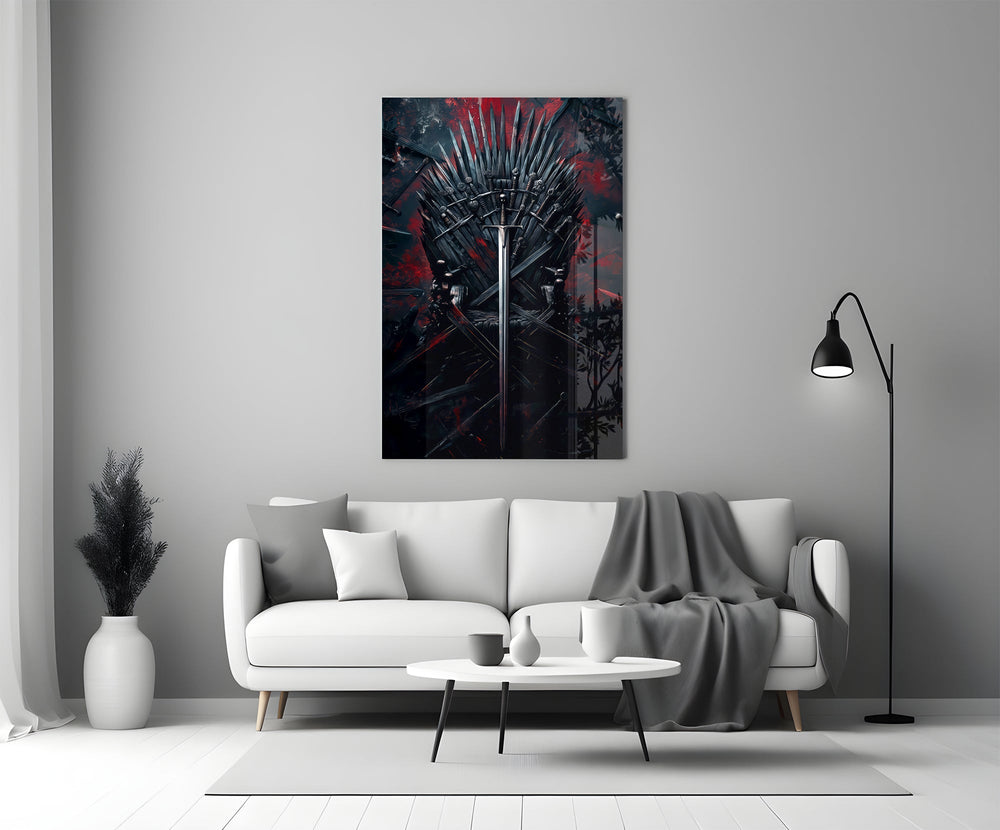 Game-of-Thrones cinematic glass wall art in heritage stairwell