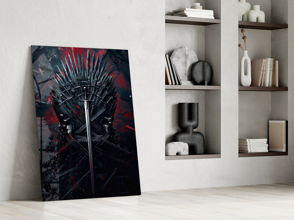 Concept-art Throne cinematic glass wall art in private library reading nook