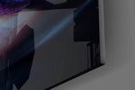 Spider-and-lips cinematic glass wall art in feminine-luxe boudoir