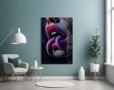 Provocation-beauty cinematic glass wall art in creative studio