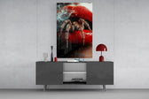 Macro pin-up cinematic glass wall art in light-filled atelier