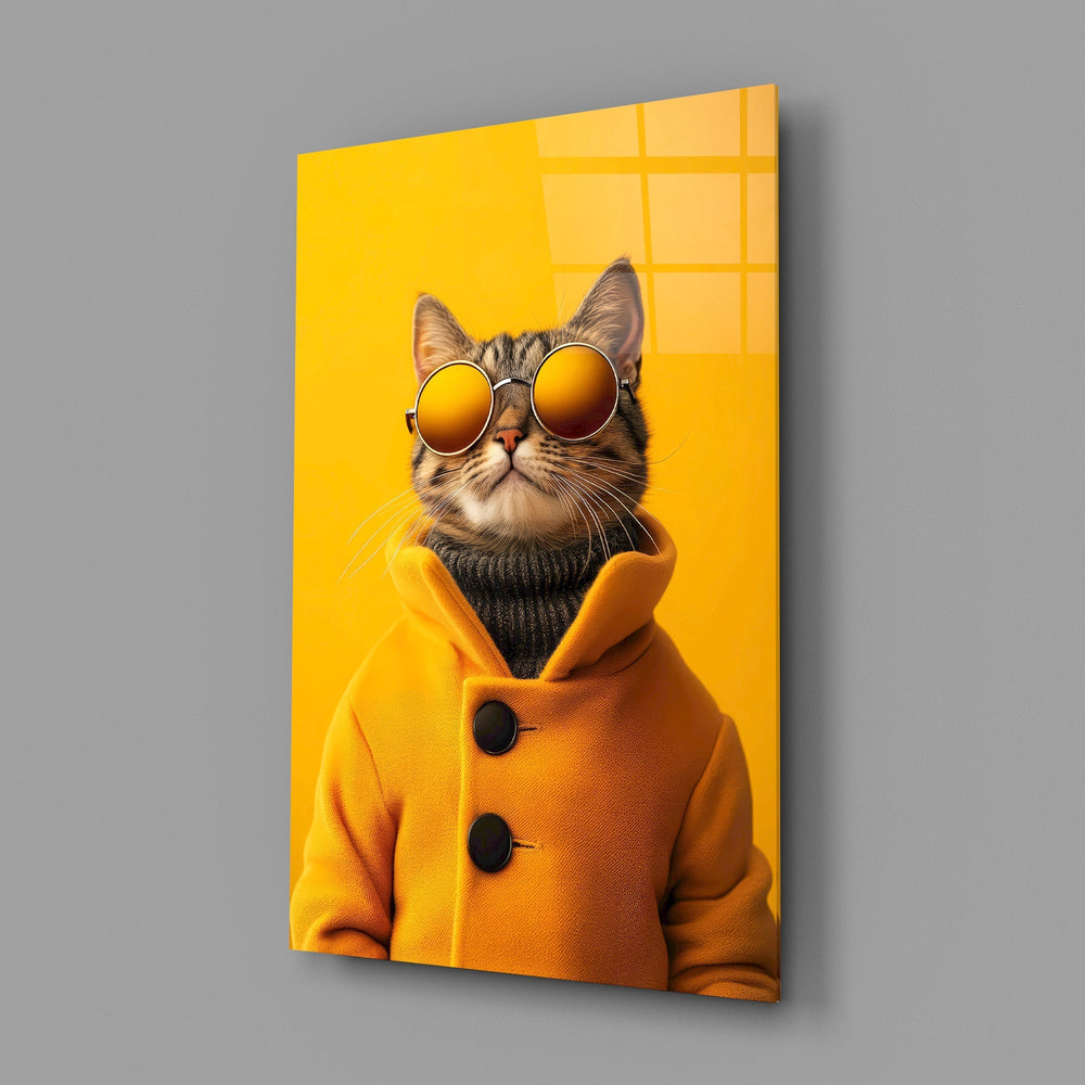 Anthropomorphic streetwear cinematic glass wall art in creative-agency reception