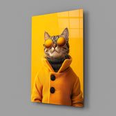 Anthropomorphic streetwear cinematic glass wall art in creative-agency reception