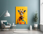 Tribute floral cinematic glass wall art in heritage living room