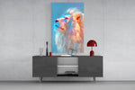 Southwest landscape cinematic glass wall art in light-filled atelier