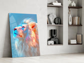 Travel-poster cinematic glass wall art in private library reading nook