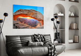 Pastel regal cinematic glass wall art in coaching reception