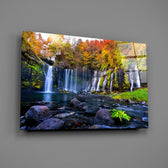 Japanese travel cinematic glass wall art in heritage living room