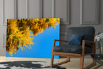 Spring floral cinematic glass wall art in private library reading nook