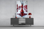 Cathedral chess cinematic glass wall art in coaching reception