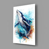 Fine art oceanic cinematic glass wall art in wellness clinic reception