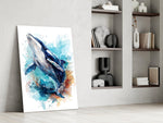 Oceanic romance cinematic glass wall art in private library reading nook