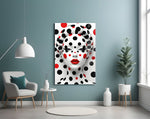 Pop fashion muse cinematic glass wall art in feminine-luxe boudoir