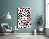 Pop fashion muse cinematic glass wall art in feminine-luxe boudoir