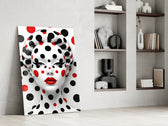 Pop-Art portrait cinematic glass wall art in private library reading nook