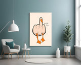 Streetwear humor cinematic glass wall art in streetwear-boutique entry