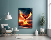 Resurrection fantasy cinematic glass wall art in creative studio