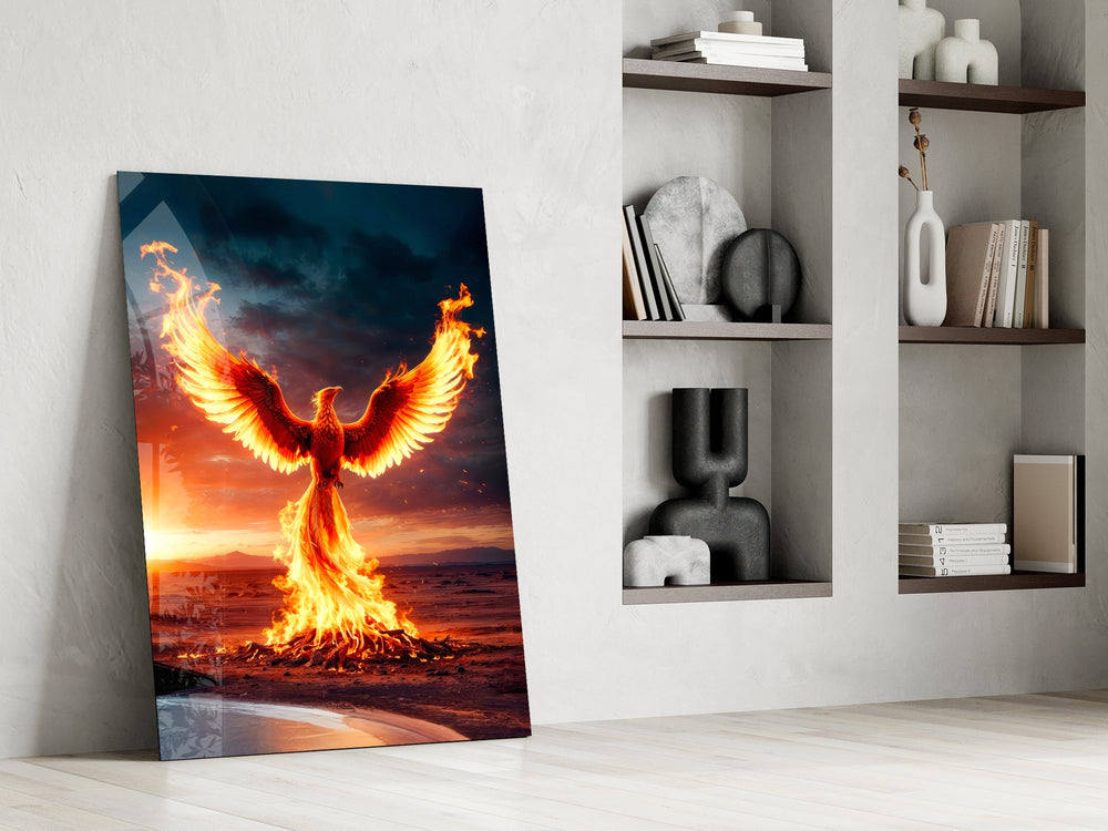 Concept-art rebirth cinematic glass wall art in private library reading nook