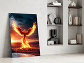 Concept-art rebirth cinematic glass wall art in private library reading nook