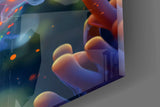 Translucent seahorse cinematic glass wall art in child's adventure bedroom
