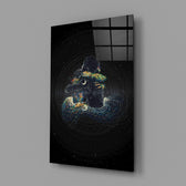 Spiritual love cinematic glass wall art in meditation studio