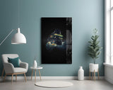 Aurora-Borealis embrace cinematic glass wall art in feminine-luxe boudoir