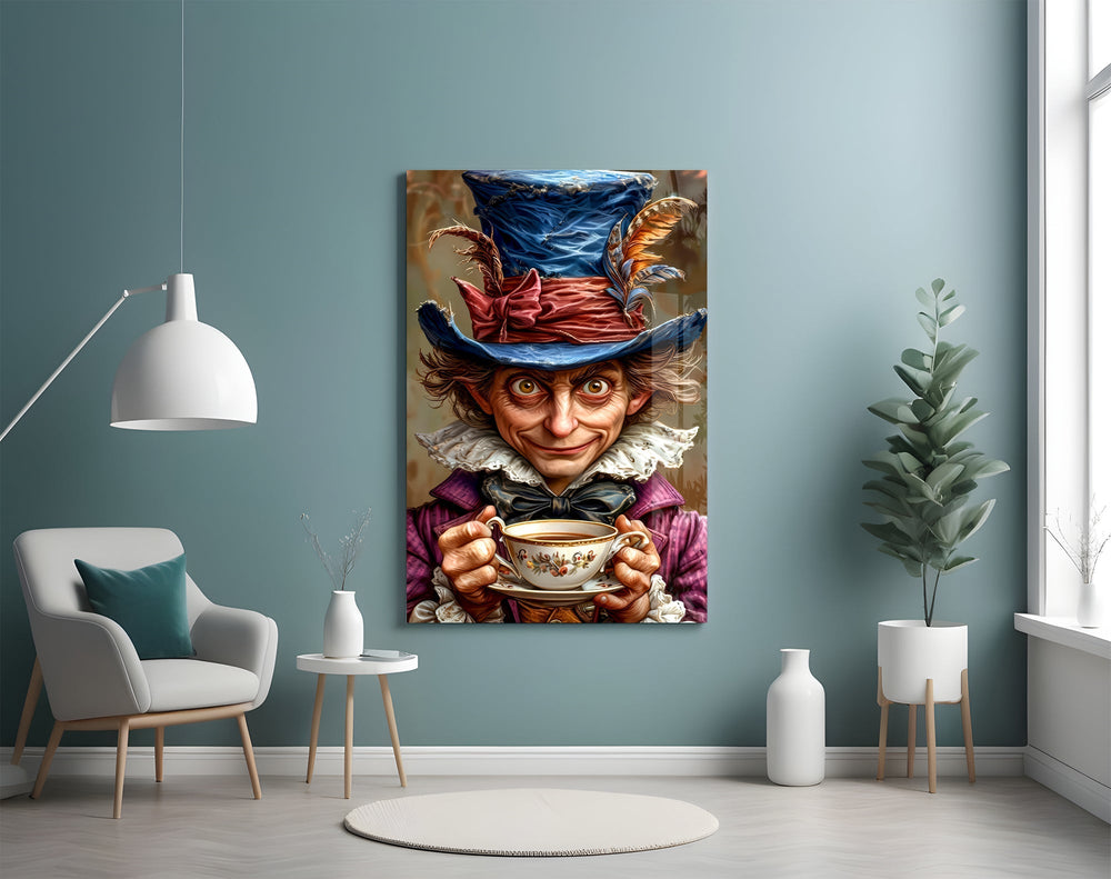 Burton fantasy cinematic glass wall art in creative studio