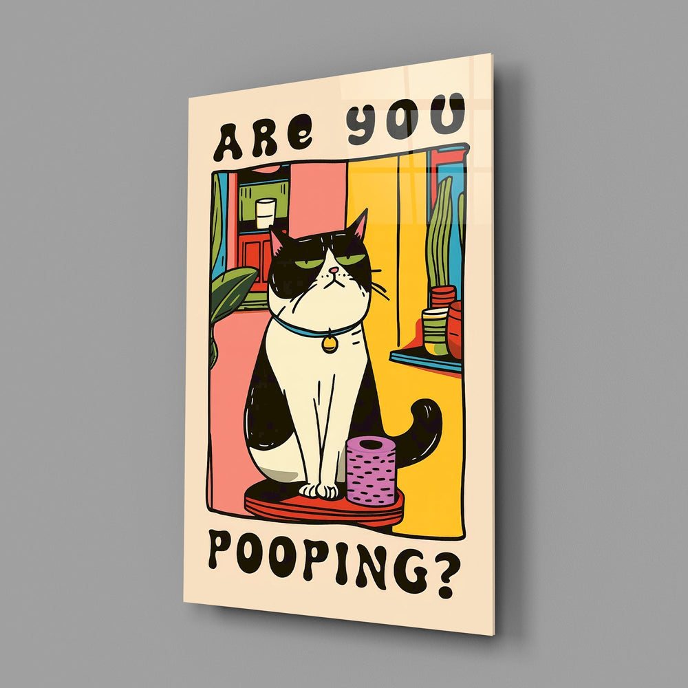 Pop humor cinematic glass wall art in teen game-room