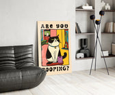 Toilet humor cinematic glass wall art over modern bar console