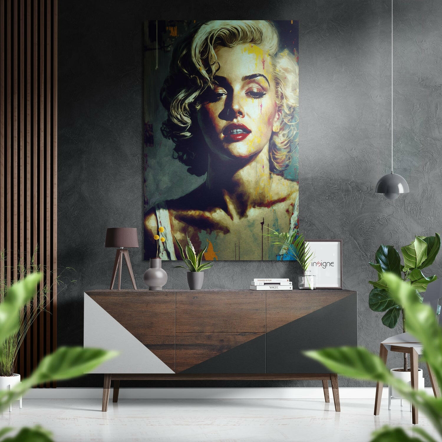 Marilyn Monroe Fırçalı Metalik Alu-Dibond.