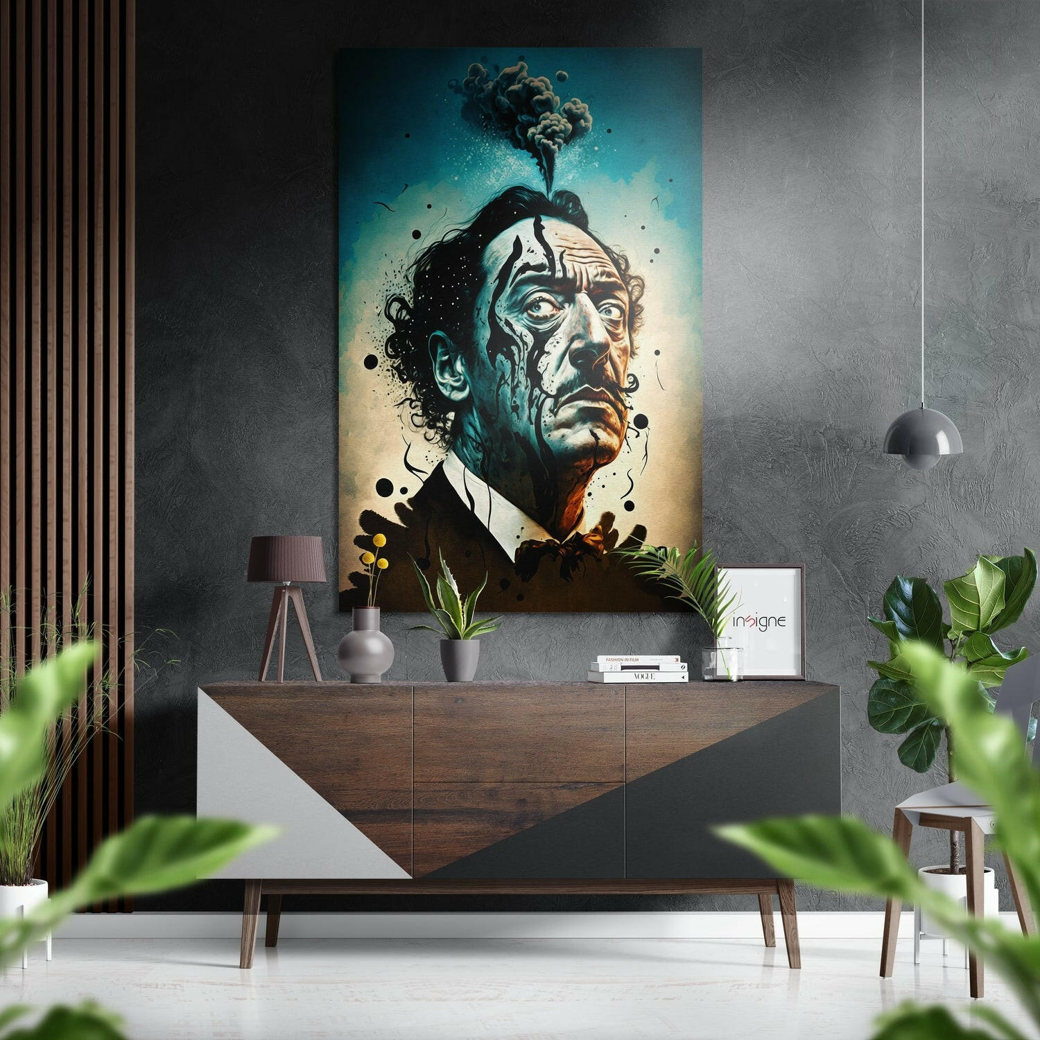 Salvador Dali Fırçalı Metalik Alu-Dibond.