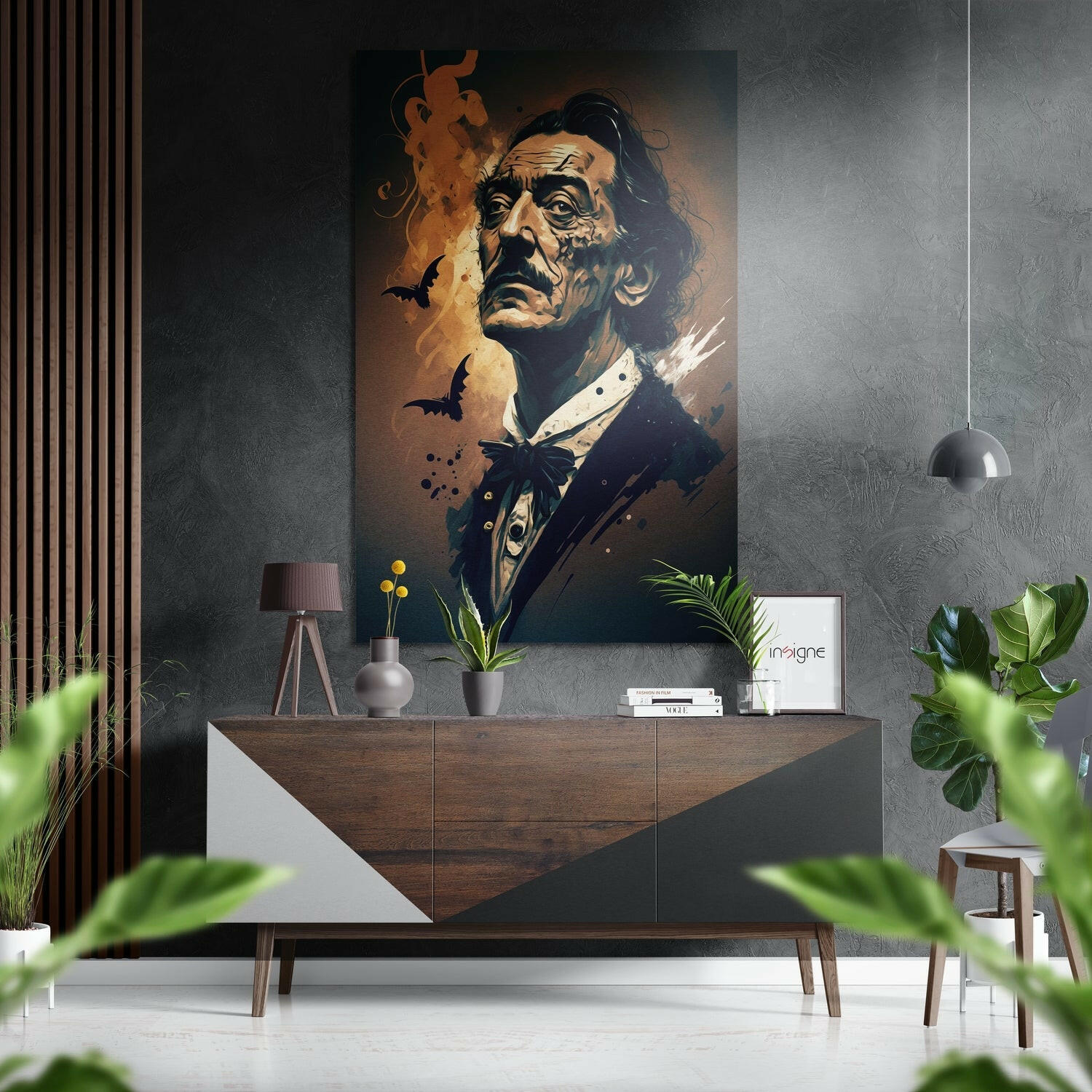 Salvador Dali Fırçalı Metalik Alu-Dibond.