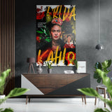 Frida Kahlo Fırçalı Metalik Alu-Dibond.