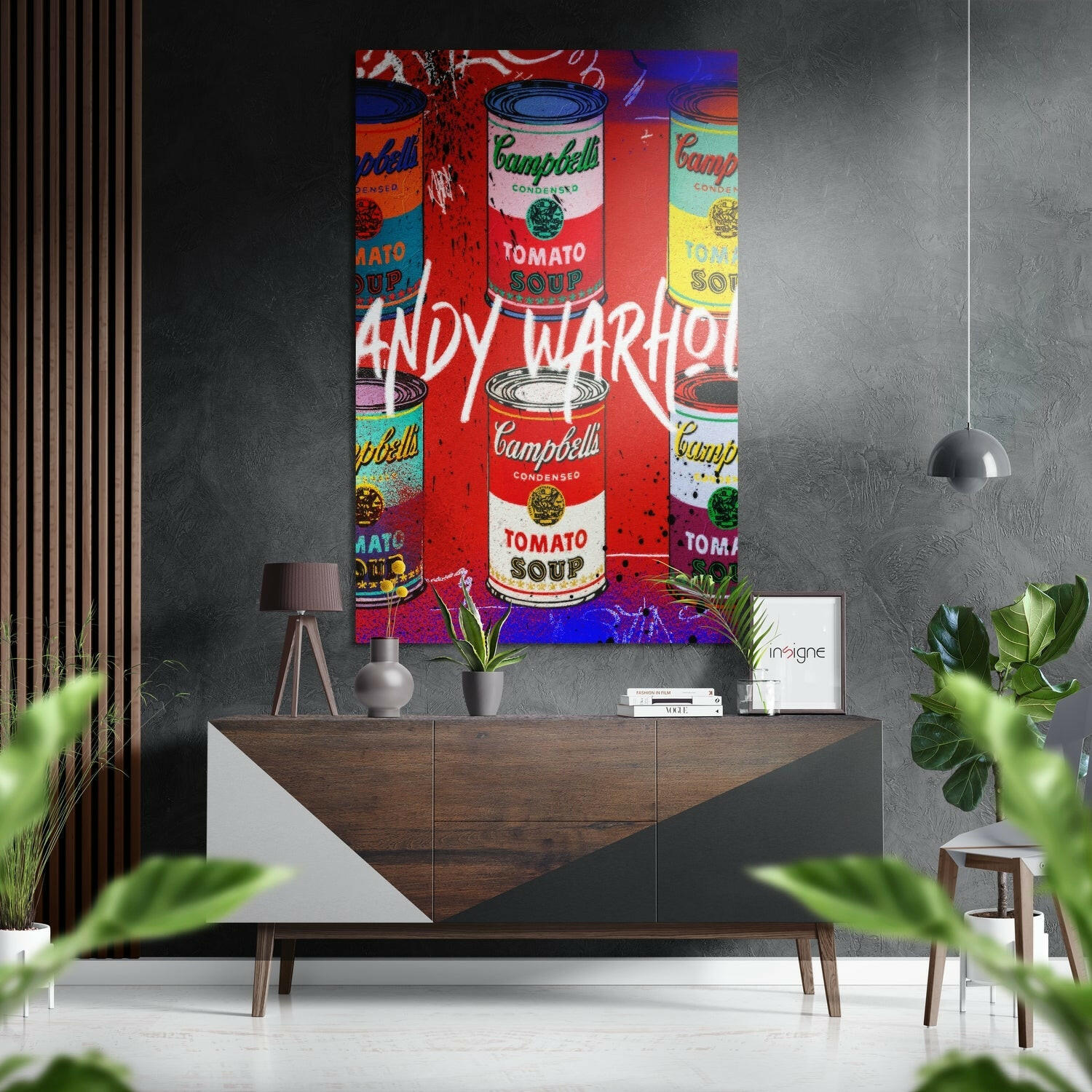 Andy Warhol Fırçalı Metalik Alu-Dibond.